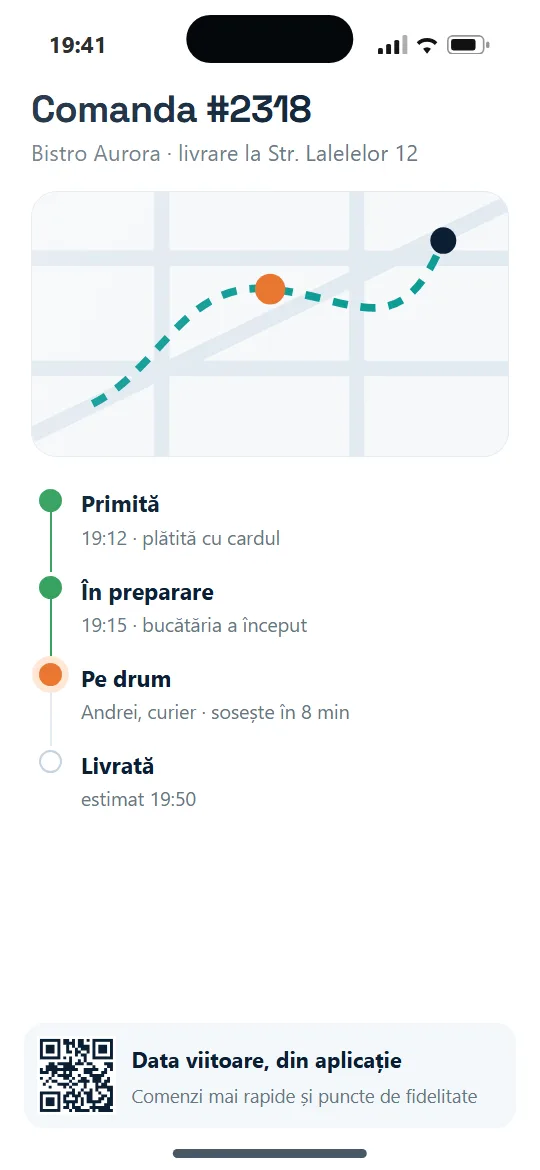 Urmărirea comenzii pe telefon