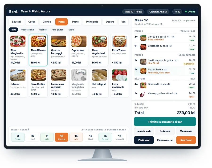 Casa Bord POS pe monitor tactil