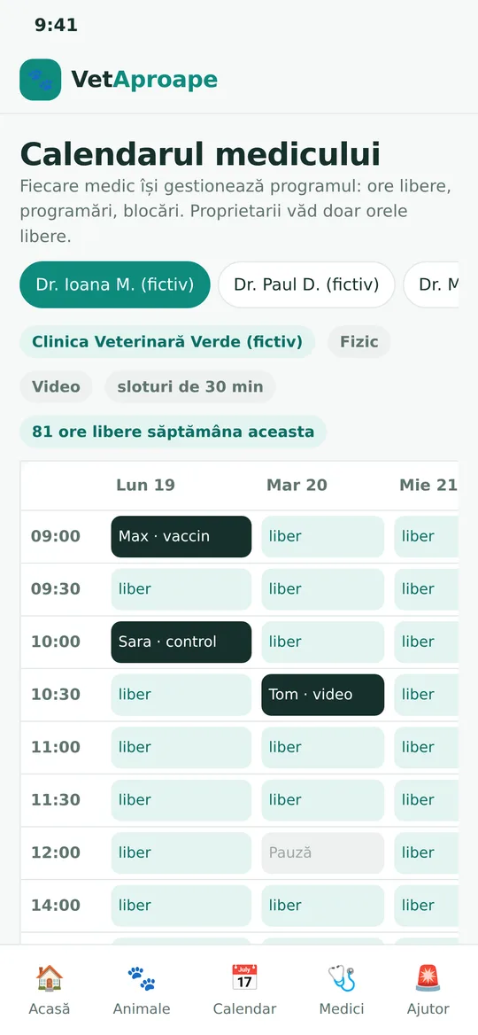 Calendarul medicului